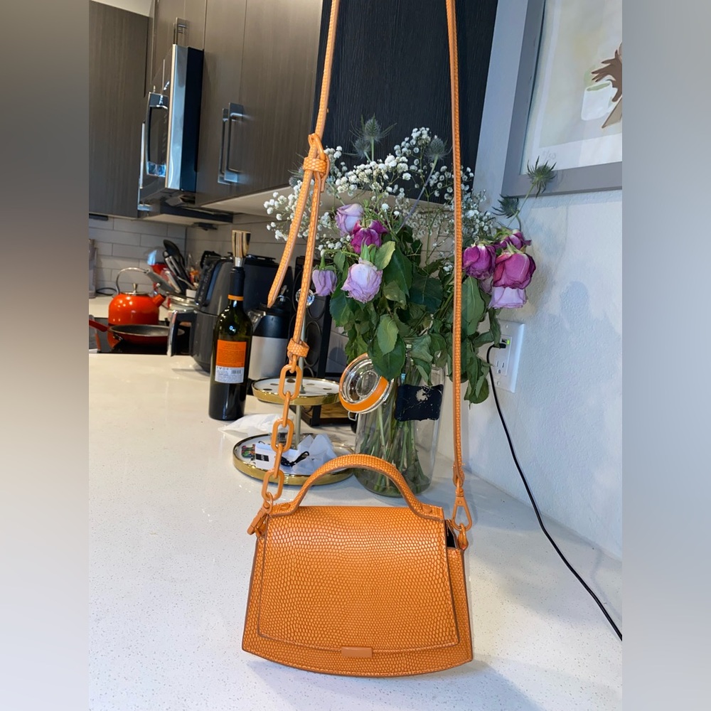 Adorable Zara Orange Embossed Crossbody Bag